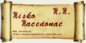 Miško Macedonac vizit kartica